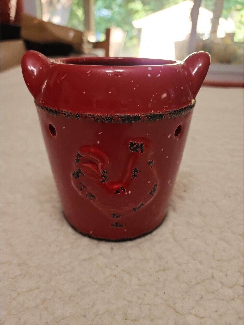 Red Rooster Farmhouse Speckled Ceramic Wax Melt Warmer Electric Wax Warmer 5"×4"